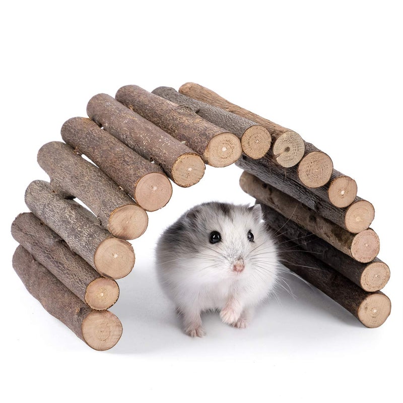 Niteangel Wooden Ladder Bridge, Hamster Mouse Rat Rodents Toy, Small Animal Chew Toy - Image 1